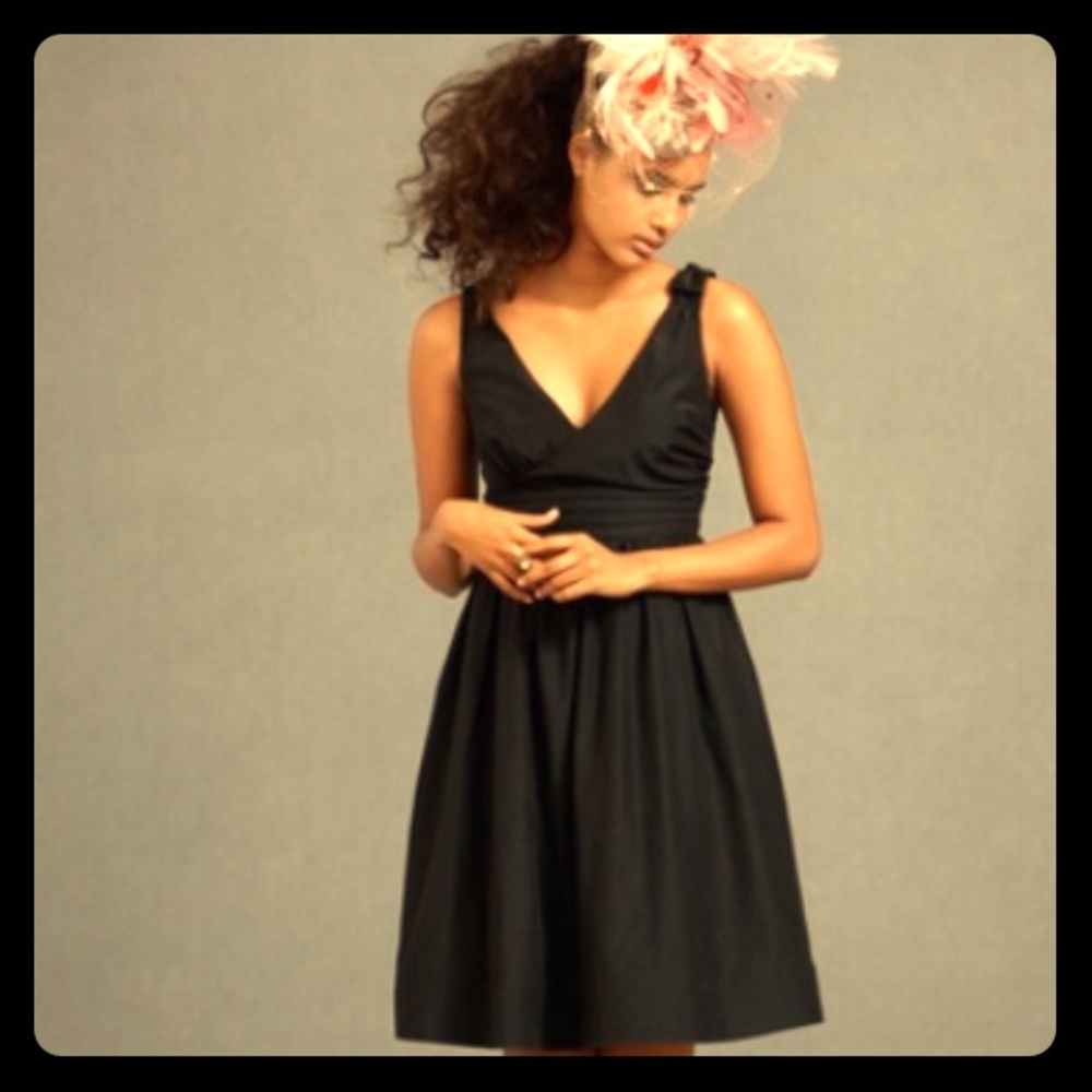 BHLDN (Anthropologie) black beribboned dress